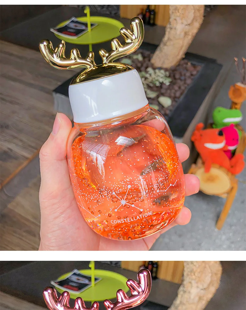 Botellas De Vidrio 300ml Moose Glass Christmas Gift Portable Cute