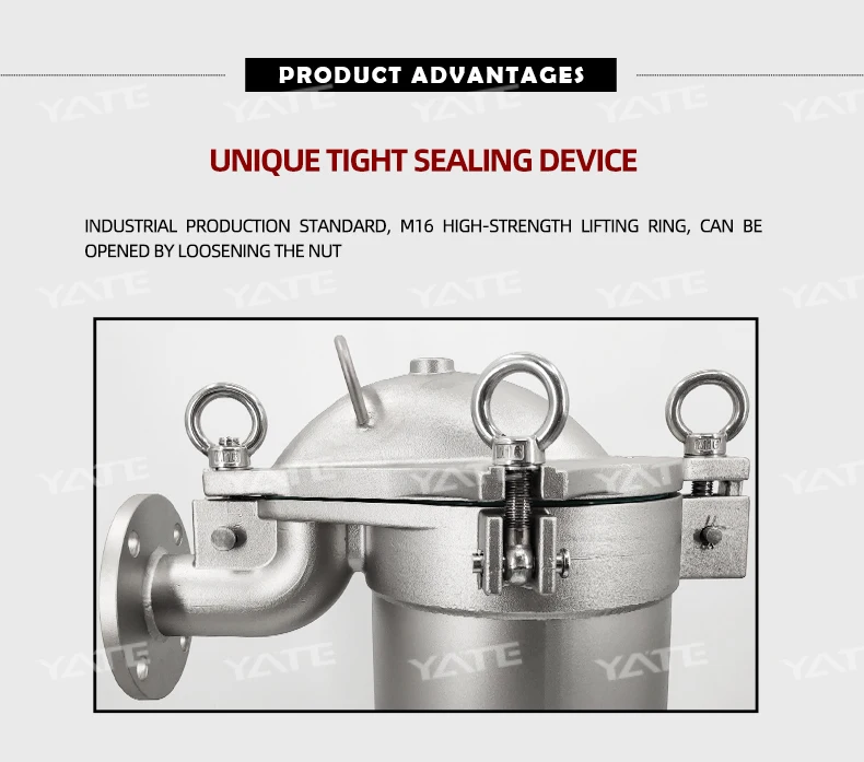 Stainless Steel 304/316 Bag Filter Housing with 0.1 Micron Precision 500L/Hour Flow Rate and 0.6Mpa Working Pressure