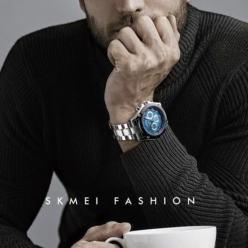 Decorative Design Small Dial Sports Watch Skmei 1366 Relogio Masculino Relojes Steel Men Wrist Luxury Watches