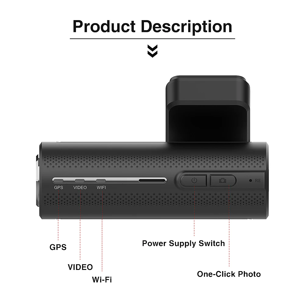 4K Dash Cam 2160P Встроенный GPS Wi-Fi Автомобильный видеорегистратор 24 часа в сутки для парковочной системы 1440P Обратный HD ночное видение 140 FOV запись вождение