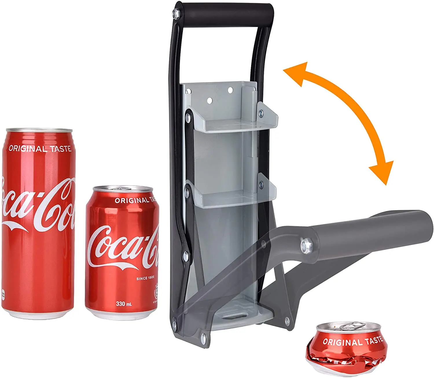 Aluminum Bottle Opener Can Crusher 16 oz, Gray Heavy Duty Metal Wall Mounted Soda 