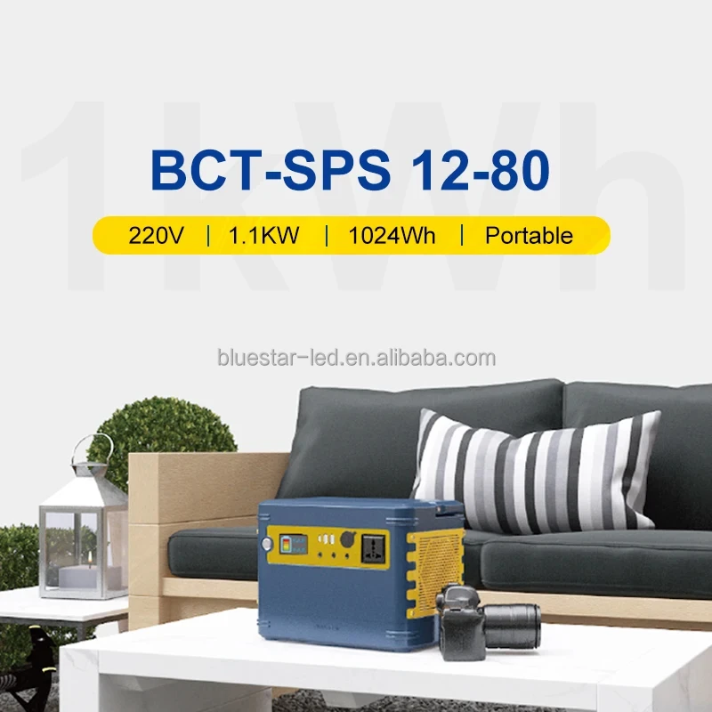 Blue Carbon Portable Lithium Battery Generator 1000w 1KWH Lifepo4 Battery Portable Power Station Solar Power Bank 2025 Best Price