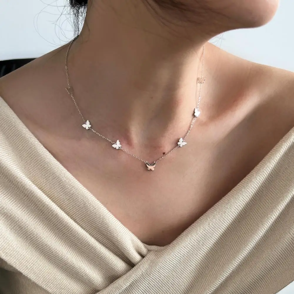 KAKODIY New Simple Elegant Boutique Jewelry Butterfly Pendant Necklace Women's 925 Sterling Silver Necklace detail 4
