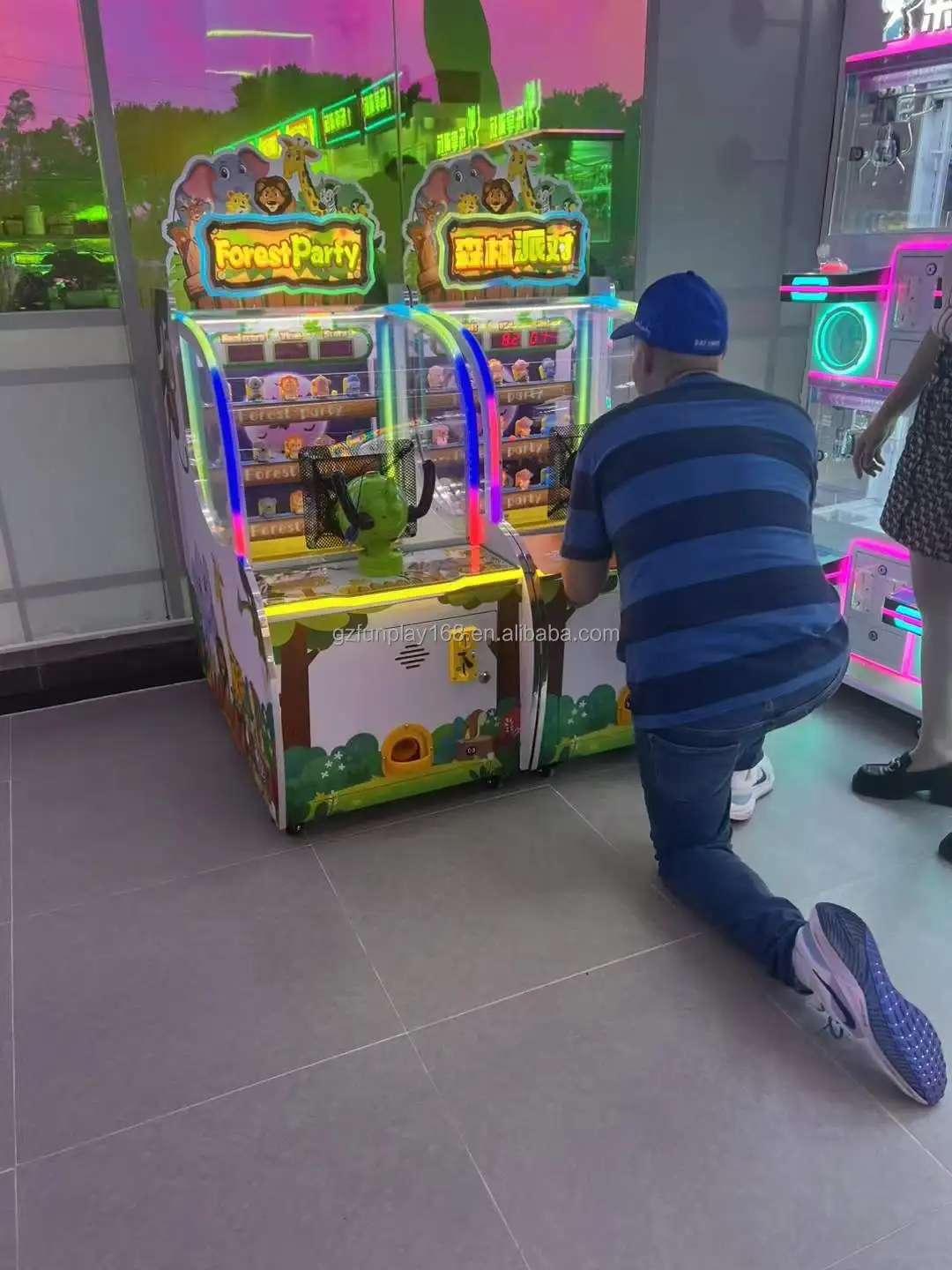 Fun Park Kids Ball Launcher New Design Coin-Operated Indoor Sport Amusement Game Machine Children's Plastic Ball Cannon Metal details