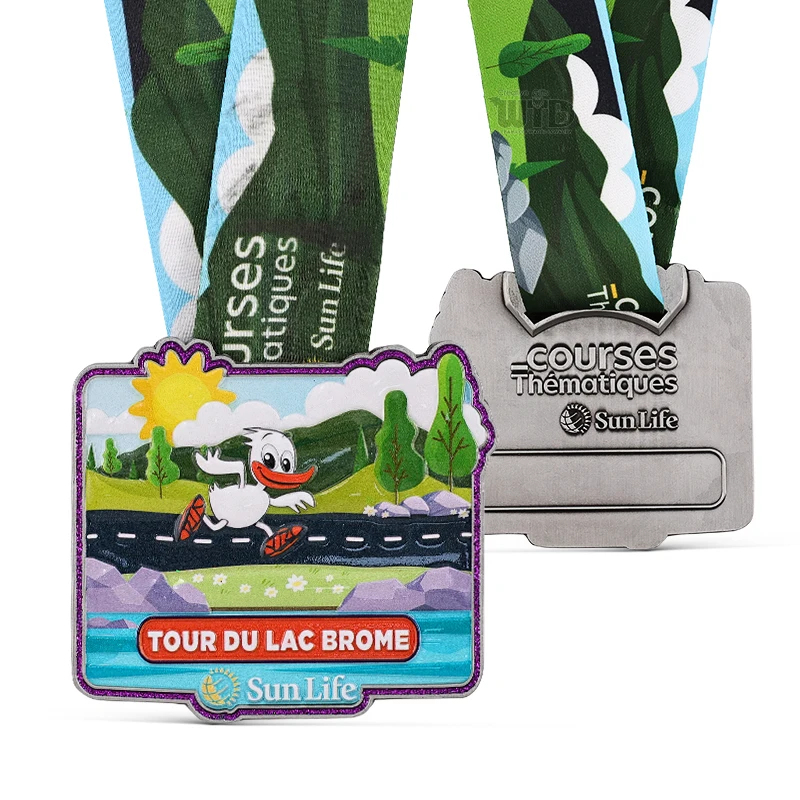 Op maat gemaakte Trail Fun Run legeringsmedaille met lasergravure, sportmedailles met unieke ontwerpen, finisher souvenir, persoonlijke medaille