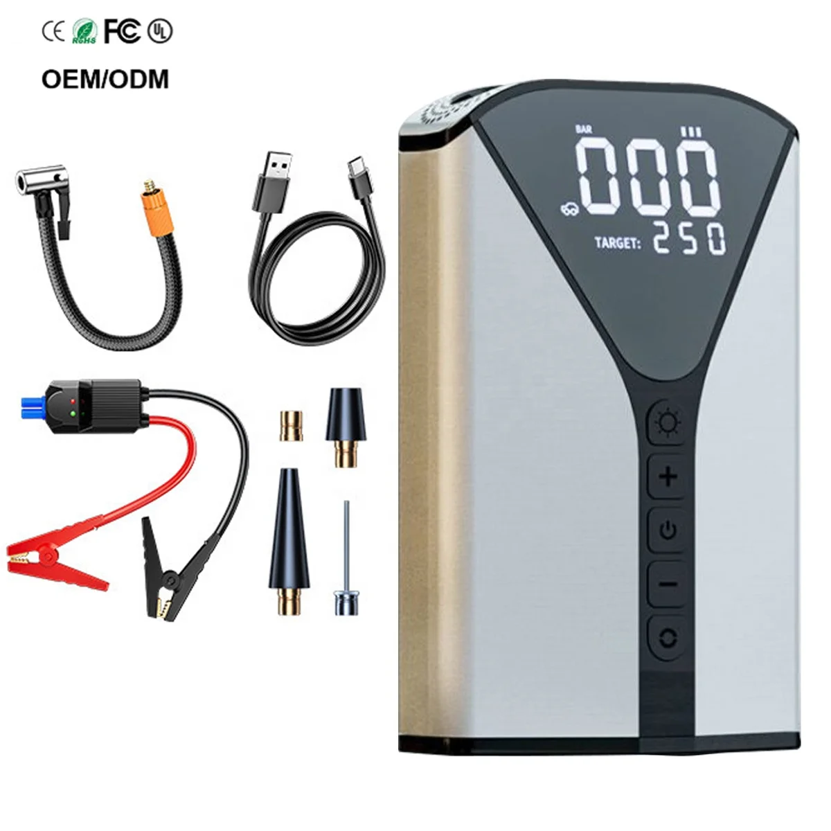 PCMOS Air Compressor With Car Jump Starter Auto Starter Emergency Jump Booster Starter Tire Inflator Air Pump