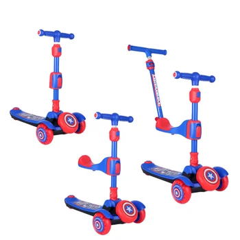 Multifunctional Kids 3 Push Kid Big Wheels Child Wheel with Adjustable Height Folding Kick Scooter