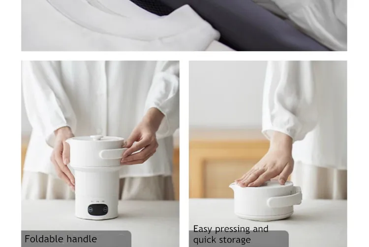 Description Picture 4 of item0.6L Pure Titanium Folding Kettle Portable Kettle Constant Temperature Water Cup Travel Pot White Household Outdoor Touch