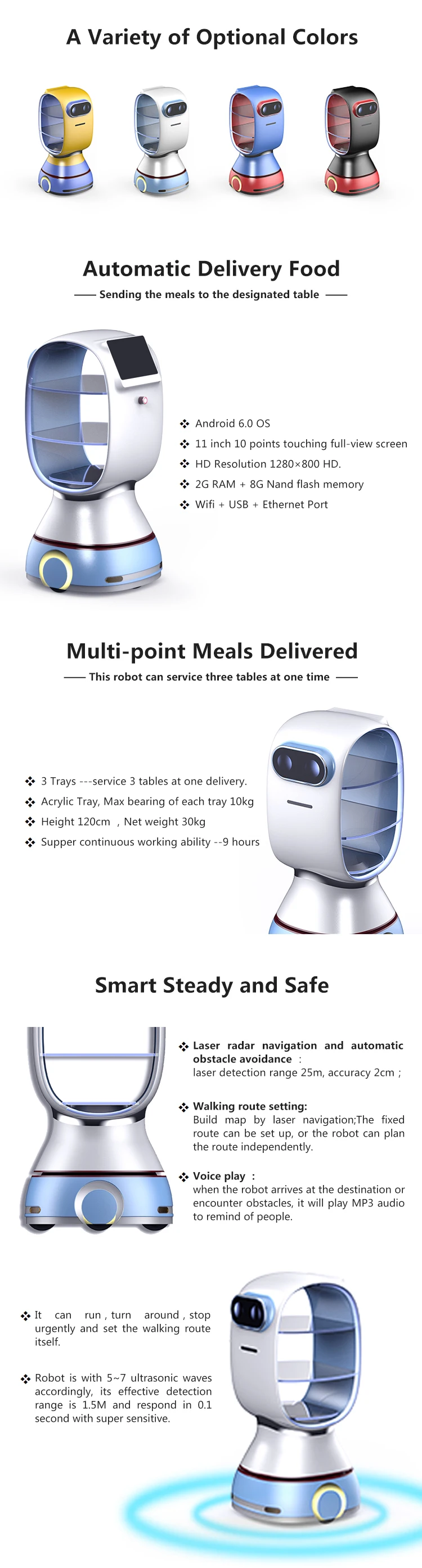 Hot Selling Intelligent Humanoid Smart Automatic Robot Mesero Food Delivery Cafe Robot Waiter For Sale Buy Robot Food Delivery Robot Mesero Robot Waiter For Sale Cafe Robot Product On Alibaba Com