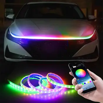 ZONGYUE auto drl led lights strip for hood flexible car 1.8m front and rear car hood led light led car hood projection light