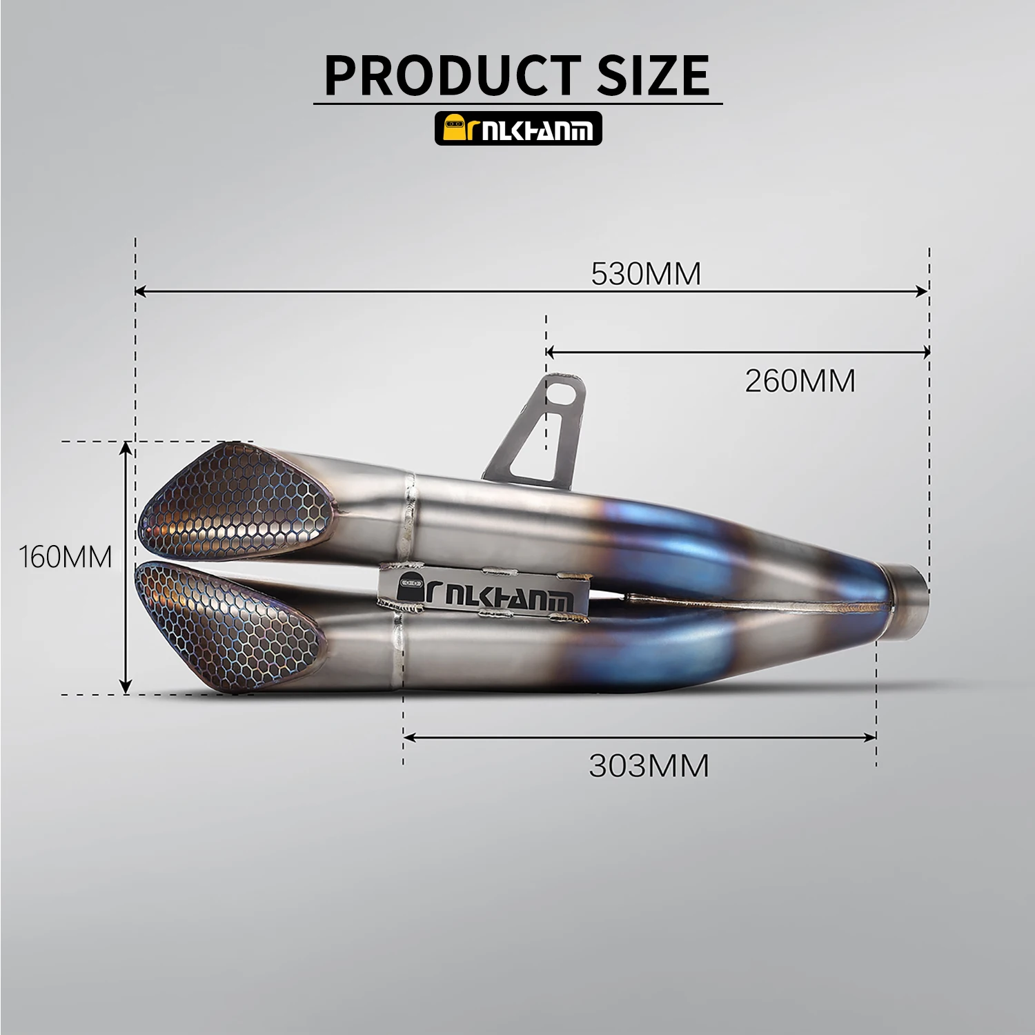 Nlkhanm Titanium Honeycomb Forged Motorcycle Exhaust Kit for