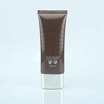 Manufacturer custom 40g 50g 60g Luxury sunscreen packaging spf lotion Tube Screw Cap Silver BB Cream Oval Flat Cosmetic Tube