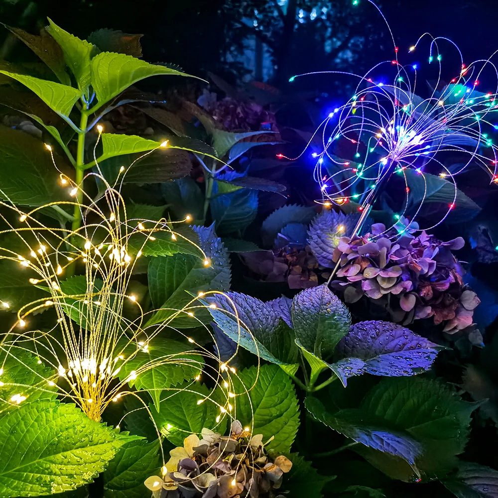 LED Garden Decorative String Lamp Solar Christmas Lights Outdoor Waterproof Firework Stake Light Ground Lamps