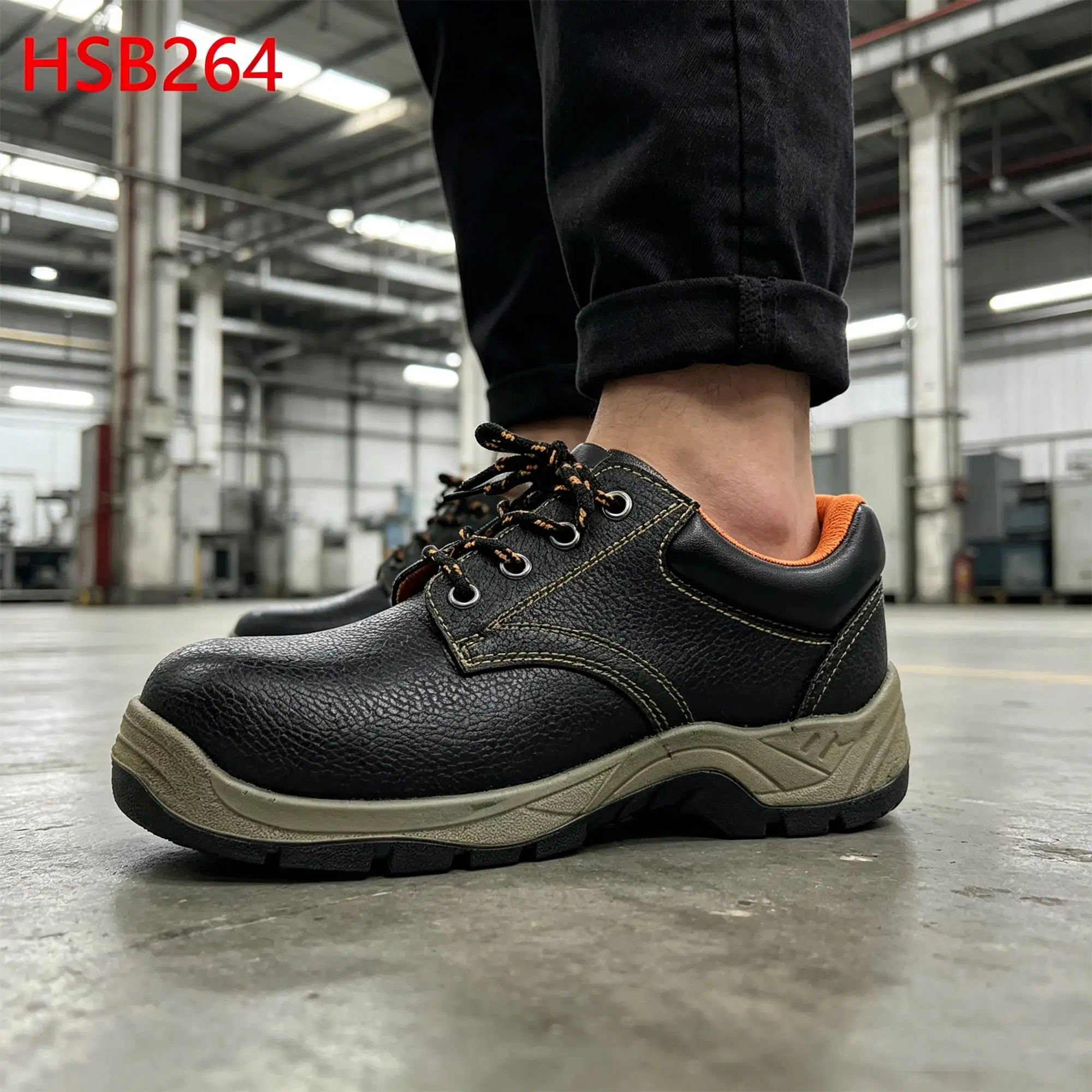 ZYF,Kenya Popular Low Cut Hua Singh Security Footwear with Steel Toe Scratch Proof Embossed Leather Labor Insurance Shoes HSB264