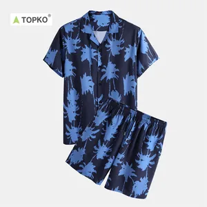 TOPKO High Quality Wholesale Custom Manufacturer  2021 New Design Hawaiian Beachwear Men