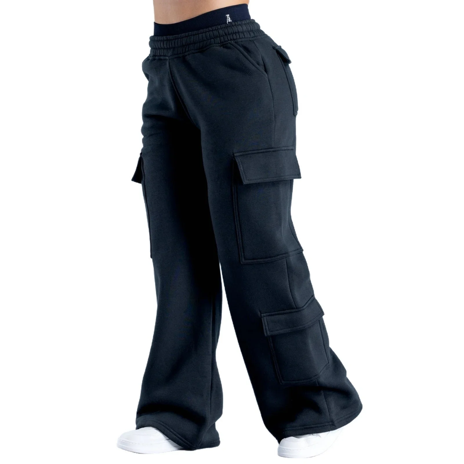 Autumn Winter Straight-Leg Casual Pants Trendy Cargo Pocket Mid Waist Loose Floor-Length detail