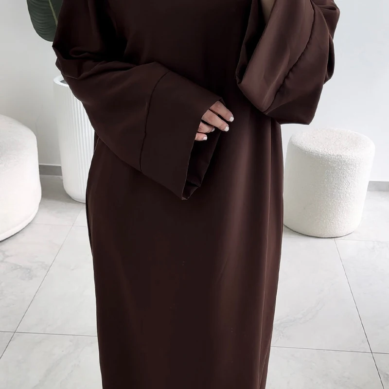 2024 New Design Australia Solid Color Wholesale Custom Modest Abaya Women Muslim Dress Breathable 100% Cotton Women Abaya