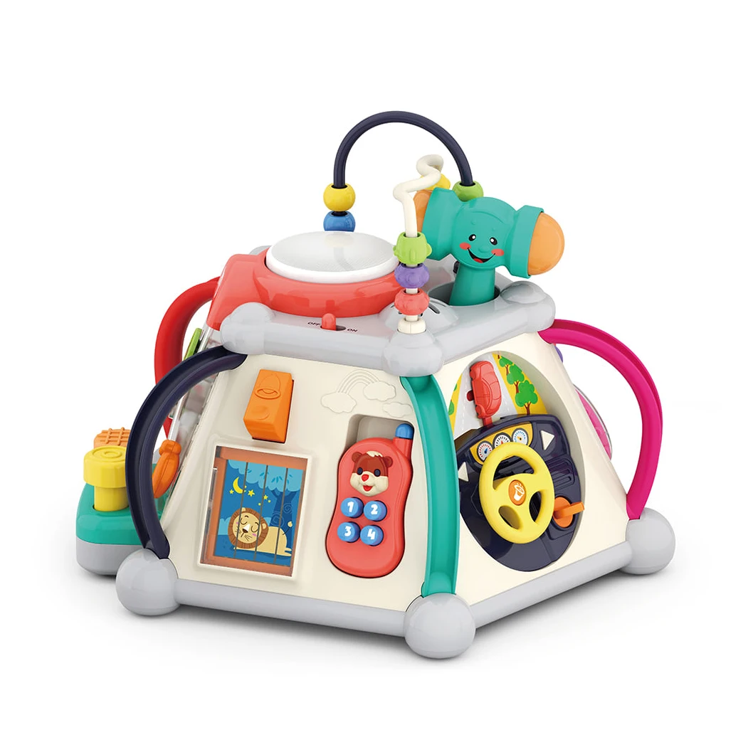 Educational Musical Activity Cube for Kids - Toddler Baby Toy with Lights and Multiple Functions for Learning