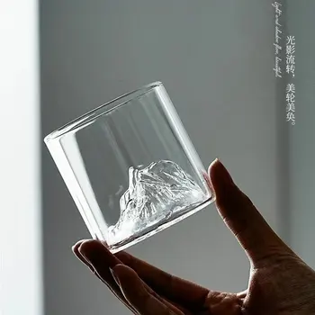 175ml 300ml Mount Fuji Shaped High borosilicate Glass Whisky cup For Bar home