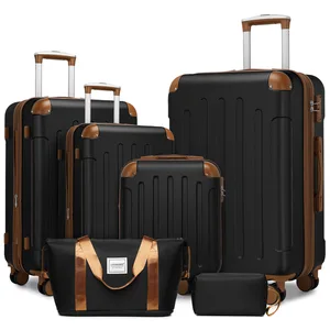 Black Contrast Color Neoprene Luggage Set Wear-Resistant Expandable Large-Capacity Universal Wheel Business Travel Case