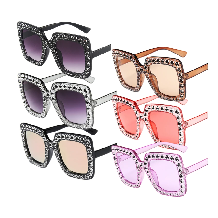 Vintage Square Frames Oversized Glasses Jeweled Amazon.com: Frienda 12 Pairs Rhinestone Glasses Women Square  main image 2
