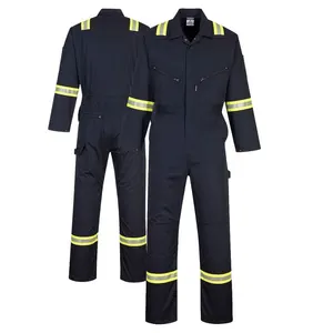 Summer 100% Cotton Labour  Coverall Workwear Uniform with Buttons Comfortable Reusable Safety Coverall