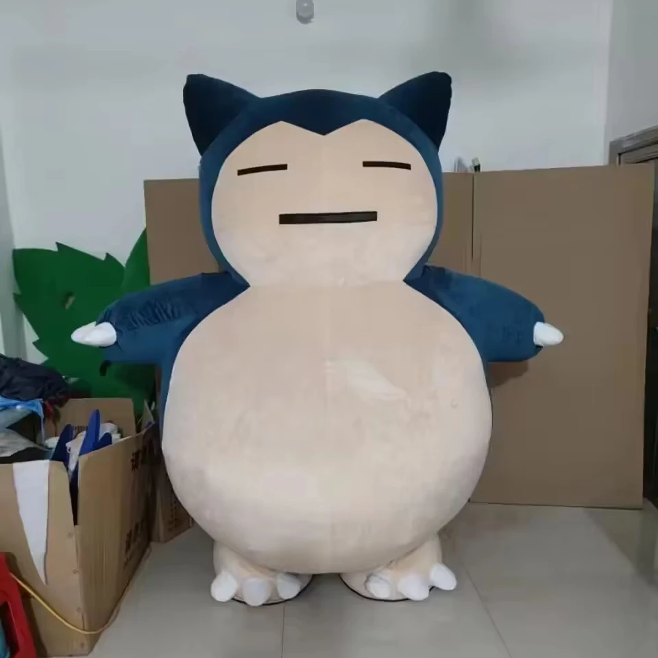 Cosplay Custom Walking Plush Adult Polyester Blow up Inflatable Snorlax Costume for Halloween Christmas Party