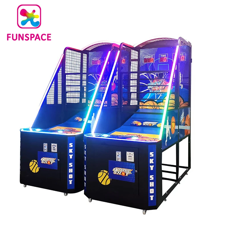 Funspace Coin Operated Basketball Machine Adults Play Games Crazy Shoot Ball Basketball Arcade Redemption Game Machine