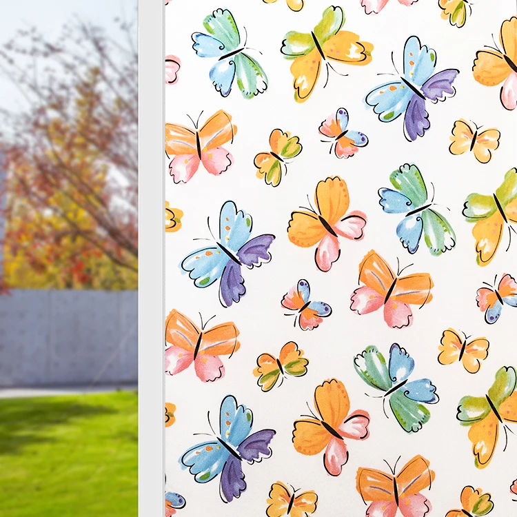 Статическая липкая оконная пленка, рулон печатных конструкций, ПВХ Декоративная пленка