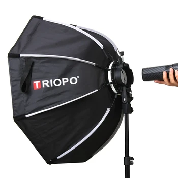 Triopo KX65 65cm Speedlite Octagon Umbrella Softbox + Honeycomb Grid Outdoor Flash Soft Box for Godox V1 Speedlite Softbox