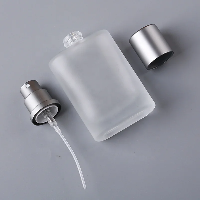 High Quality 30ml 50ml 100ml Luxury Perfume Empty Bottle Frosted Spray Pump Refillable Glass Bottle With Screw Cap