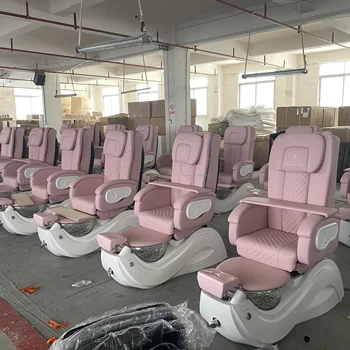 professional pink color wholesale manicure and spa pedicure chair with back massage