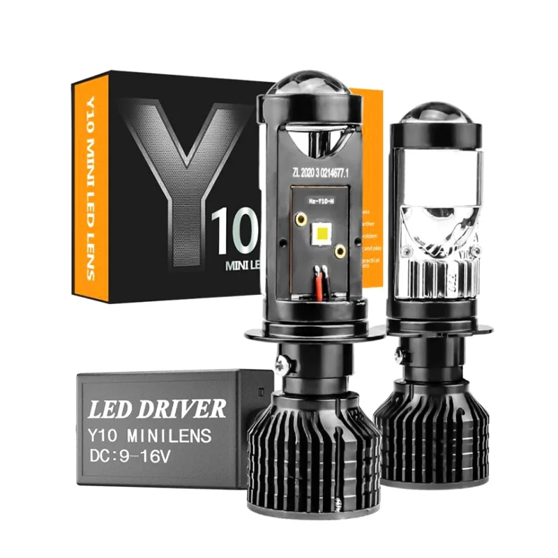 Y10 H7 Mini LED Projector High Quality Aluminum H4 LED Laser Light Bulb 6000K Color Temperature Car LED Headlight New Condition