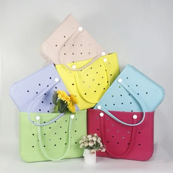 Durable Rubber EVA Tote Handbag Soft Waterproof Beach Bogg Bag for Outdoor Sports and Beach Vacations Wholesale