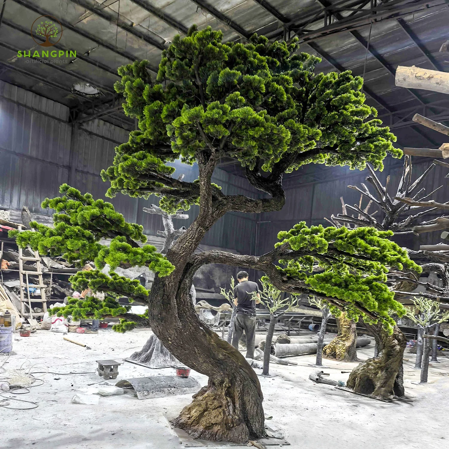Handgefertigter Kunst-Pinus Bonsai Baum fr Innenraumdekoration
