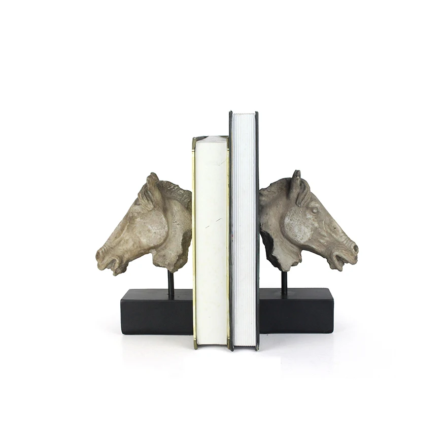 Modern hotel office file holder resin horse statue bookends home accessories bookshelf decorative vintage crafts