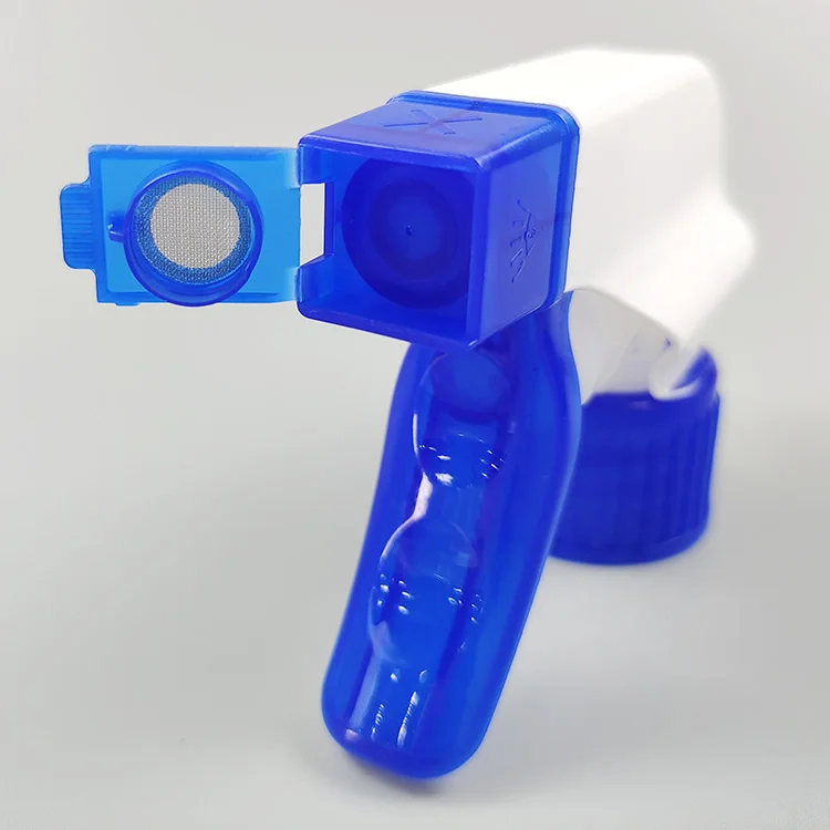 28/410 All Plastic Trigger Sprayer in White&Transparent Blue Color with Mesh Foam Nozzle Chemical Resistant Foam Trigger Sprayer supplier