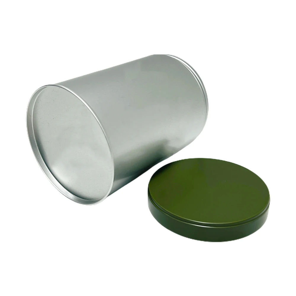 Factory Custom Printing Tin Storage Container Cylinder Metal Box Empty Blank Screw Lid Aluminum Can for Food Packaging