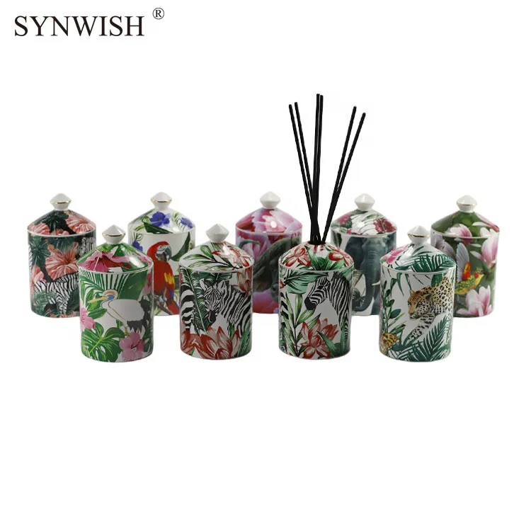 Synwish Wholesale Handmade Ceramic Candle Jar Luxury Container with Lid And Window Box Packaging supplier