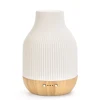White ceramic cover + bamboo wood base