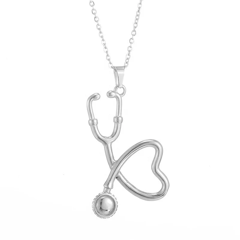 MECYLIFE Medical Student Graduation Gift Doctor Nurse Jewelry Stainless Steel Heart Stethoscope Necklace