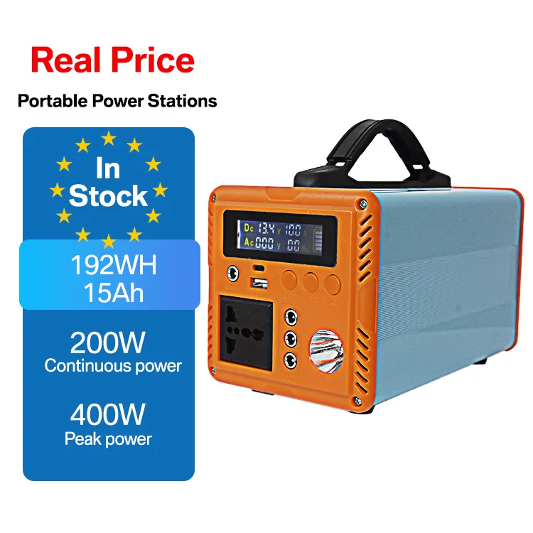 200W AC Output Portable Energy Storage System - 12.8V 192WH LiFePO4 Battery for Home/Outdoor