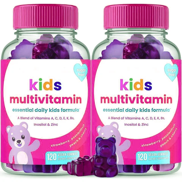 Sugar free Kids Multivitamin Gummies Chewable Probiotics Biotin Vitamins A C D E B Zinc For Children Nutrition