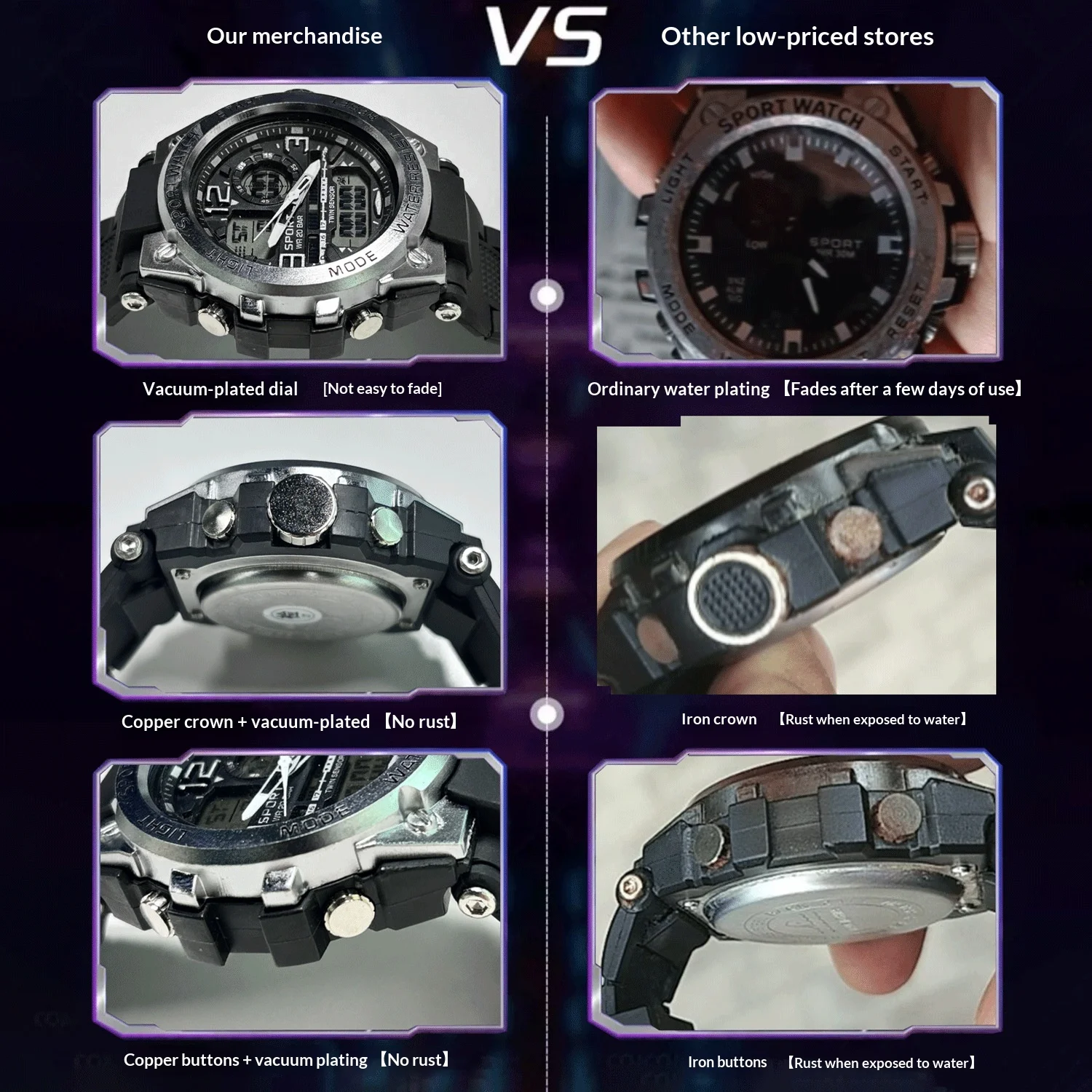 Men's Sport Watch with Colorful Dual Display
