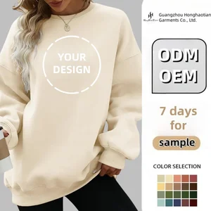 ODM OEM Wholesale High Quality French Terry Crewneck Custom Screen Printing Logo Regular Fit Women Jumper Sweatshirt