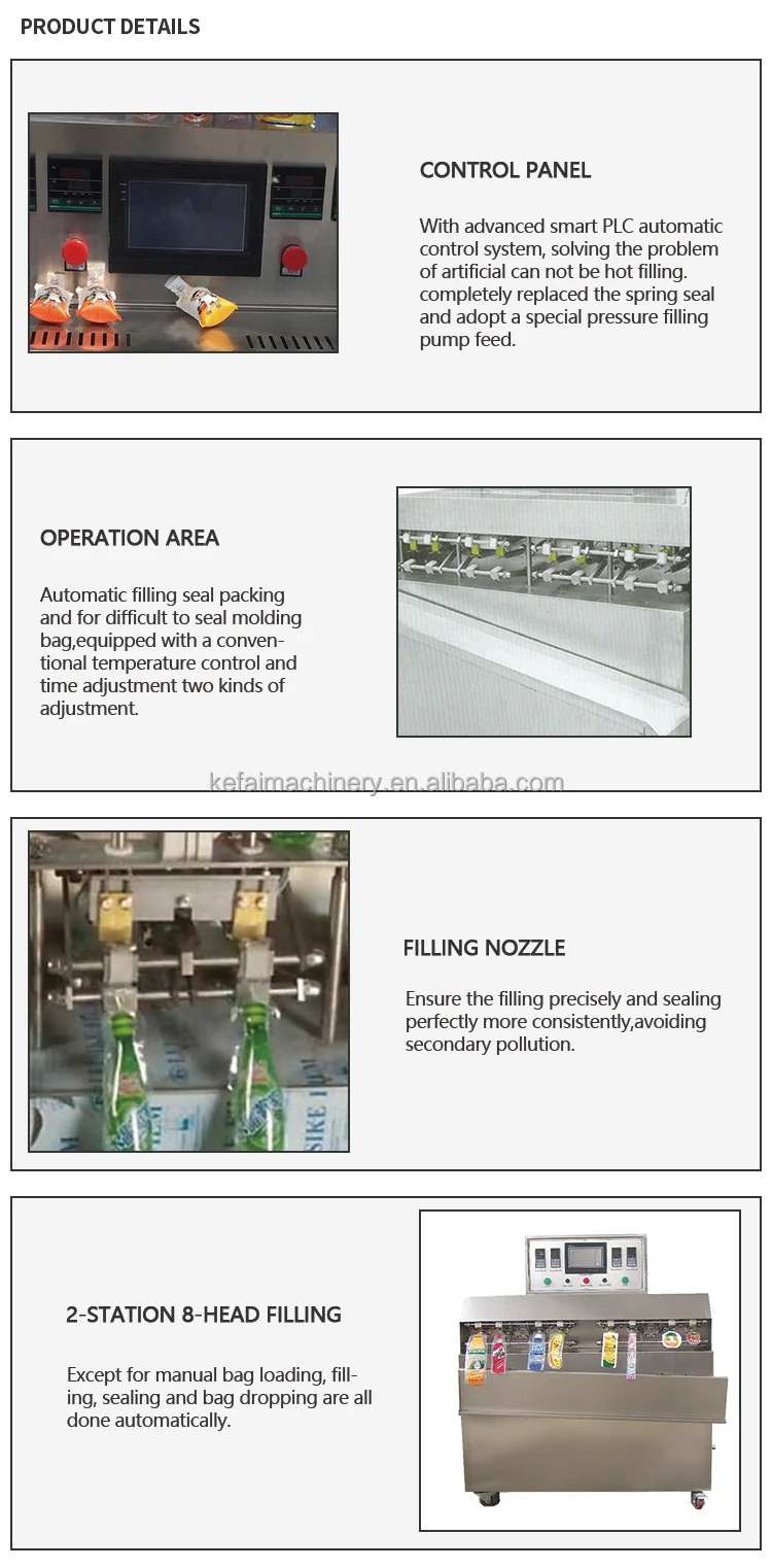 Kefai Kids Fruit Juice Bottle Shaped Pouch 8 Nozzles Filling Sealing