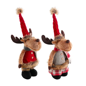 New Christmas stretchable elk Figure ornament Christmas children's gift plush standing Elk ornament