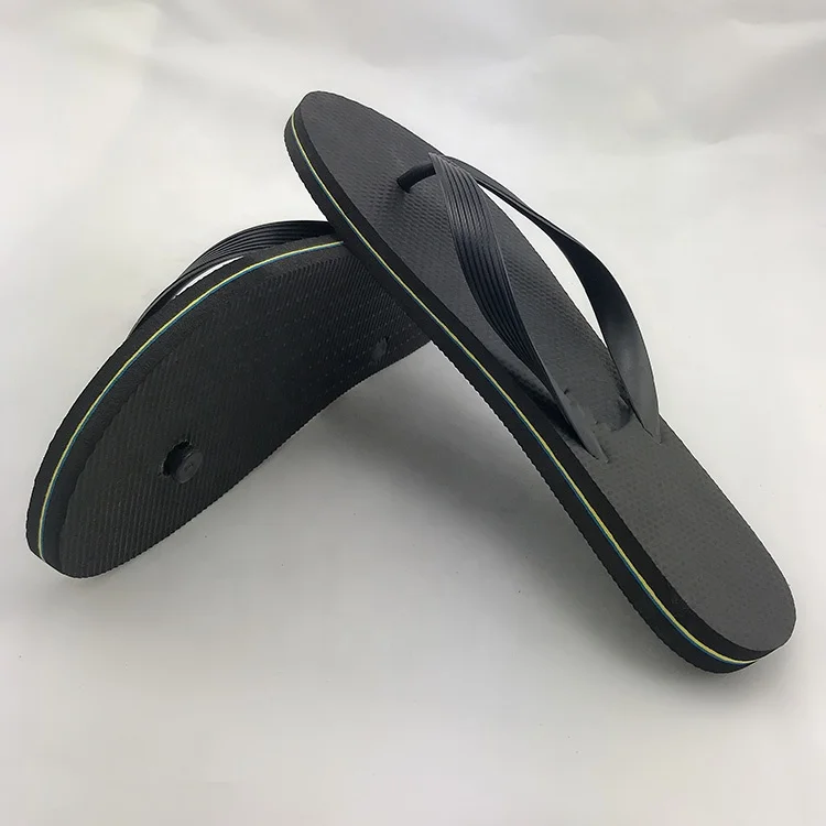 Лучшая низкая цена Oem модный дизайн пляжная Свадьба простые черные полиэтиленовые мужские шлепанцы с принтом на