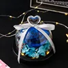 Couvercle en verre d'amour avec boîte de couleur bleu clair