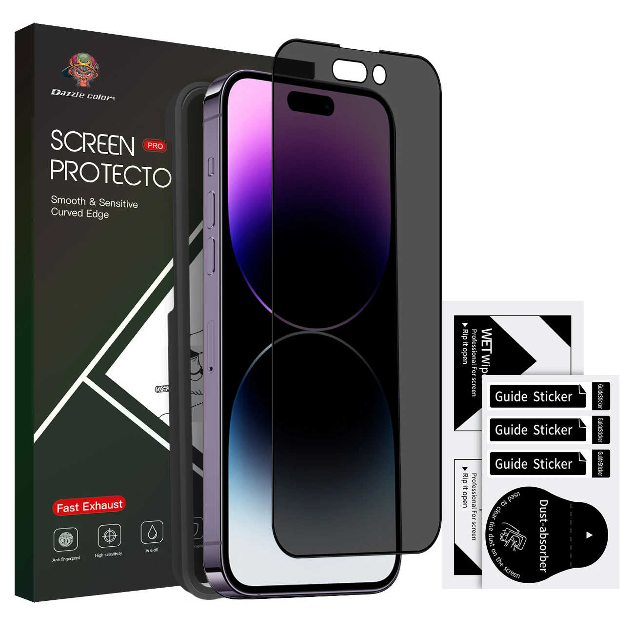 Заводская оптовая продажа для iPhone 14 pro Max 13 12 9H 2.5D антишпионская защита экрана из закаленного
